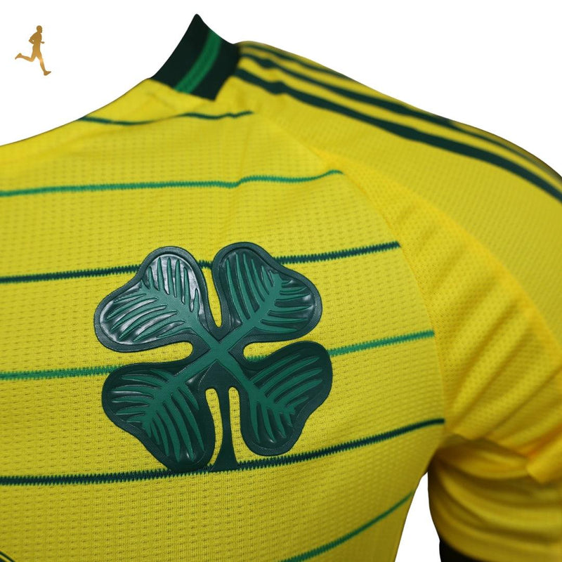 Camisa Celtic II Away 24/25 Dafabet Versão Jogador Amarelo Verde Preto - Adidas