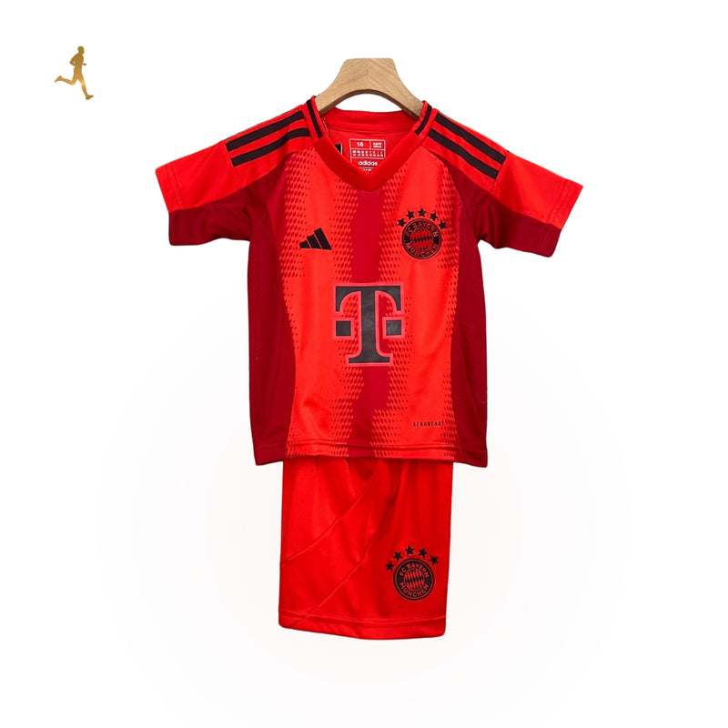 conjunto-bayern-de-munique-vermelho-preto-24-25-titular-gola-v-red-treble-manga-curta-infantil-treino