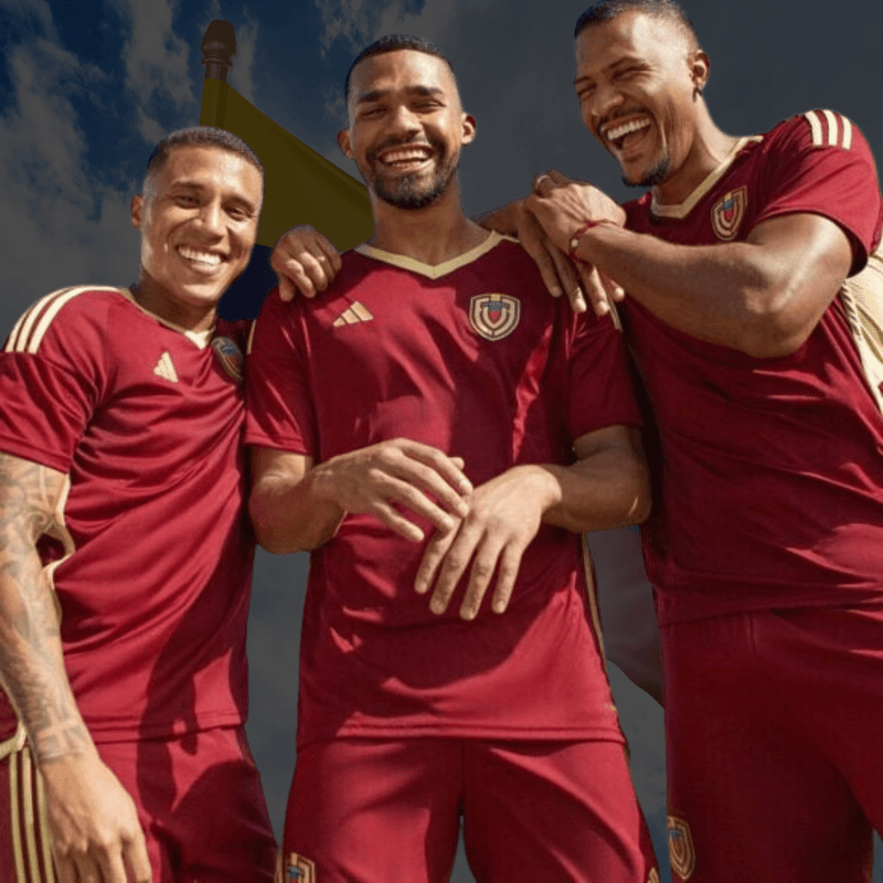 Camisa da Venezuela Home 2024 Versão Torcedor - Adidas Vermelho Bordô Amarelo