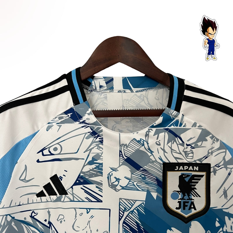 Camisa Japão Dragon Ball Z Vegeta Concept  - Versão Torcedor 24/25 Azul, Branco, Preto (DBZ-DRAGON BALL Z) Linda Alta Qualidade