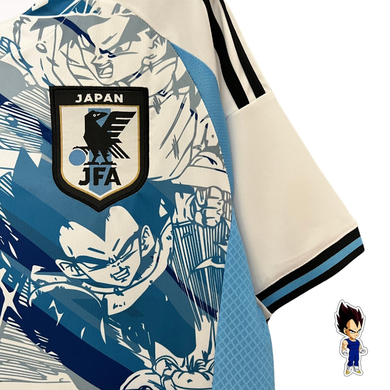 Camisa Japão Dragon Ball Z Vegeta Concept  - Versão Torcedor 24/25 Azul, Branco, Preto (DBZ-DRAGON BALL Z) Linda Alta Qualidade