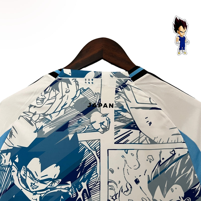 Camisa Japão Dragon Ball Z Vegeta Concept  - Versão Torcedor 24/25 Azul, Branco, Preto (DBZ-DRAGON BALL Z) Linda Alta Qualidade