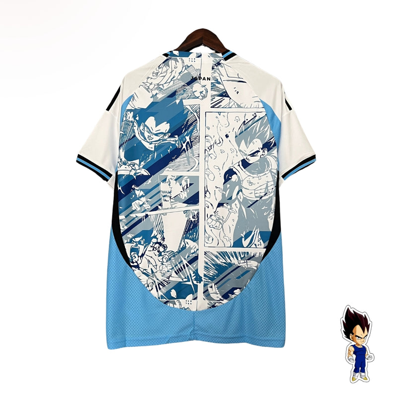Camisa Japão Dragon Ball Z Vegeta Concept  - Versão Torcedor 24/25 Azul, Branco, Preto (DBZ-DRAGON BALL Z) Linda Alta Qualidade
