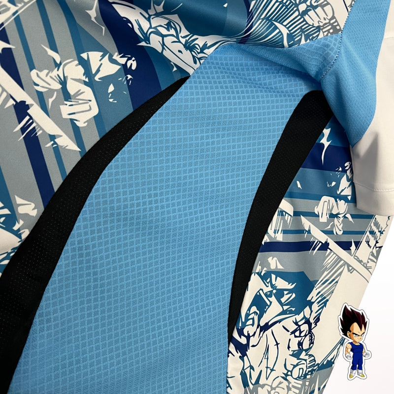 Camisa Japão Dragon Ball Z Vegeta Concept  - Versão Torcedor 24/25 Azul, Branco, Preto (DBZ-DRAGON BALL Z) Linda Alta Qualidade
