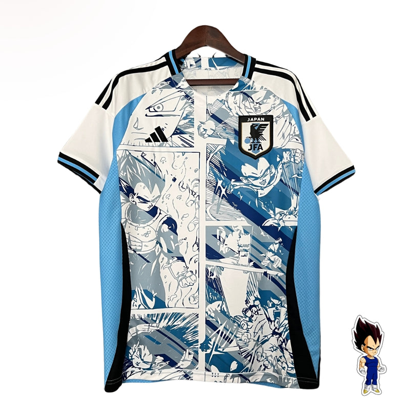 Camisa Japão Dragon Ball Z Vegeta Concept  - Versão Torcedor 24/25 Azul, Branco, Preto (DBZ-DRAGON BALL Z) Linda Alta Qualidade