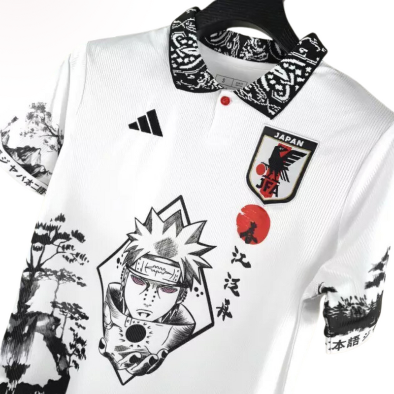 Camisa Japão Anime Naruto Pain Yahiko Akatsuki 24/25 - Torcedor Masculina - Branco com detalhes em Preto