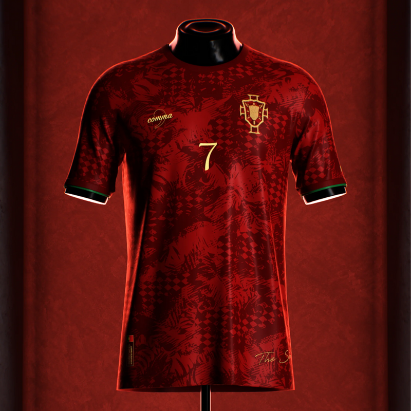 camisa-portugal-thesiu-comma-football-24-25-vermelho-amarelo-cristiano-ronaldo-especial