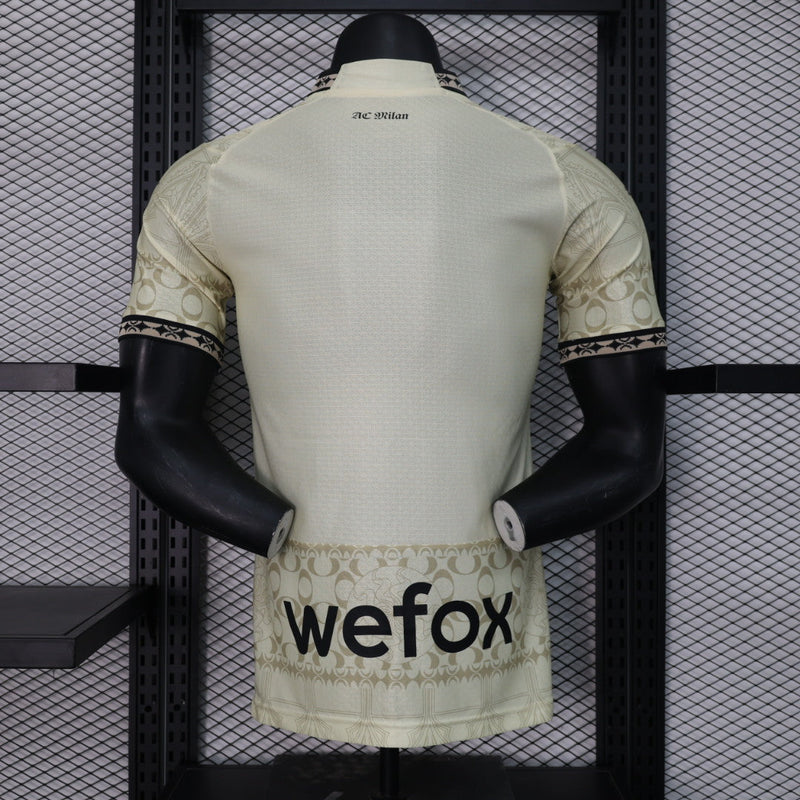 camisa-acmilan-IV-away-versão-jogador-offwhite-pleasueres-23-24-manga-curta-silk-emborrachado