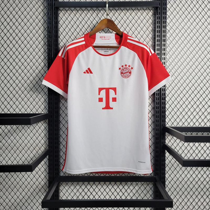 Camisa Bayern de Munique Home Adidas 23/24 | Versão Torcedor Branca e Vermelha