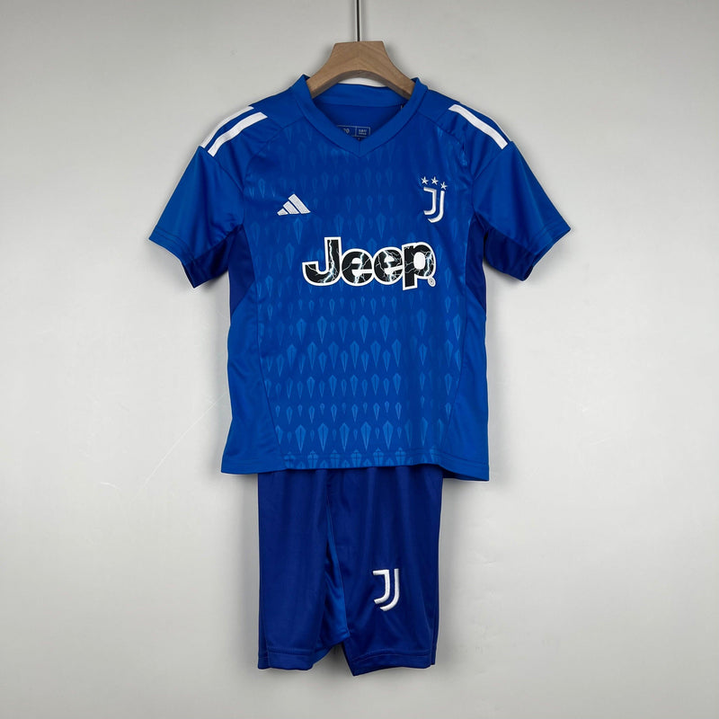 Kit Infantil Futebol Juventus Azul Goleiro 23/24