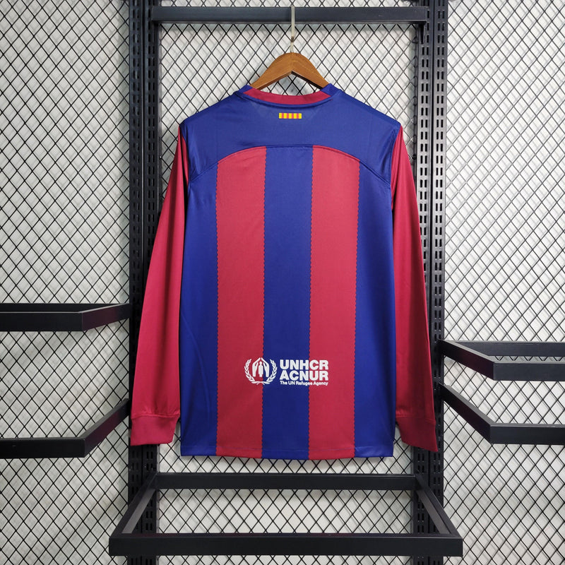 Camisa Barcelona Manga Longa Nike Home 2023/24