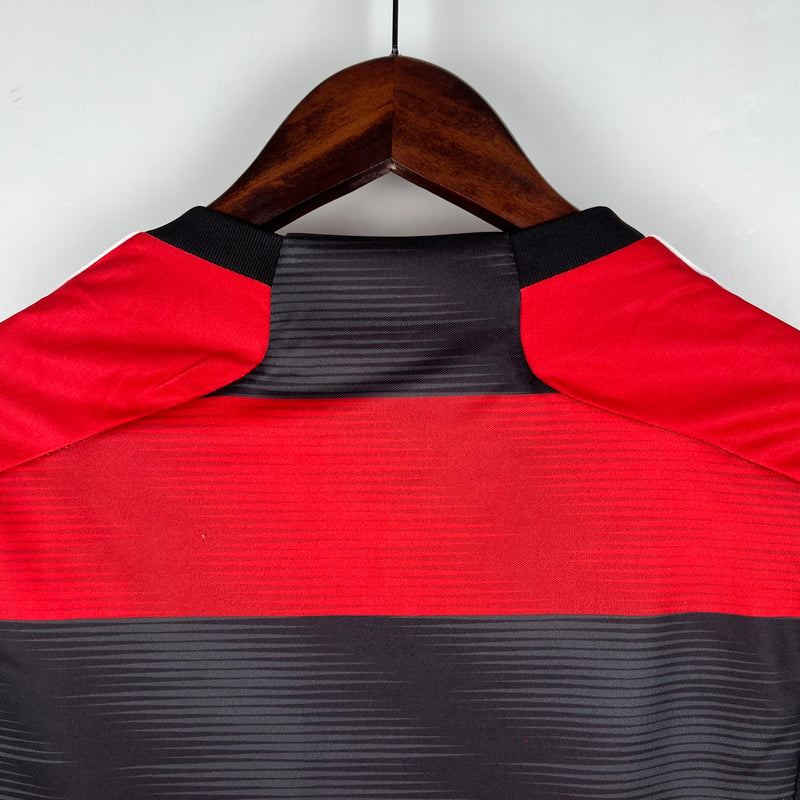 Camisa Flamengo Feminina Home Adidas 23/24 - Versão Torcedor Vermelho, Preto e Branco