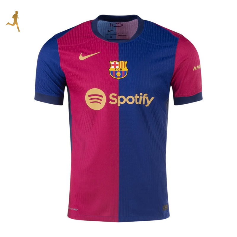 Camisa Barcelona I Titular 24/25 Versão Jogador - Uniforme 1 Barcelona Home Grená Azul