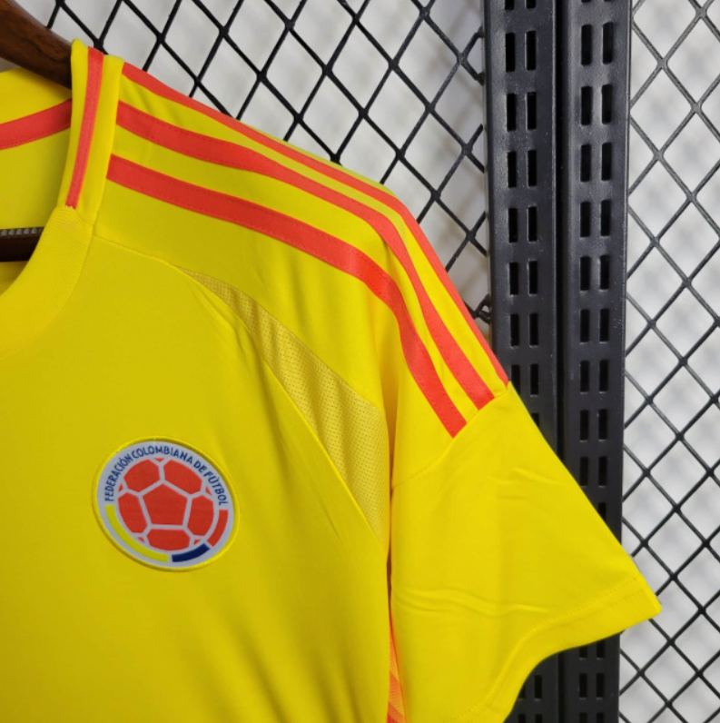 camisa-colombia-I-home-24-25-versão-torcedor-amarelo-laranja-adidas-drifit