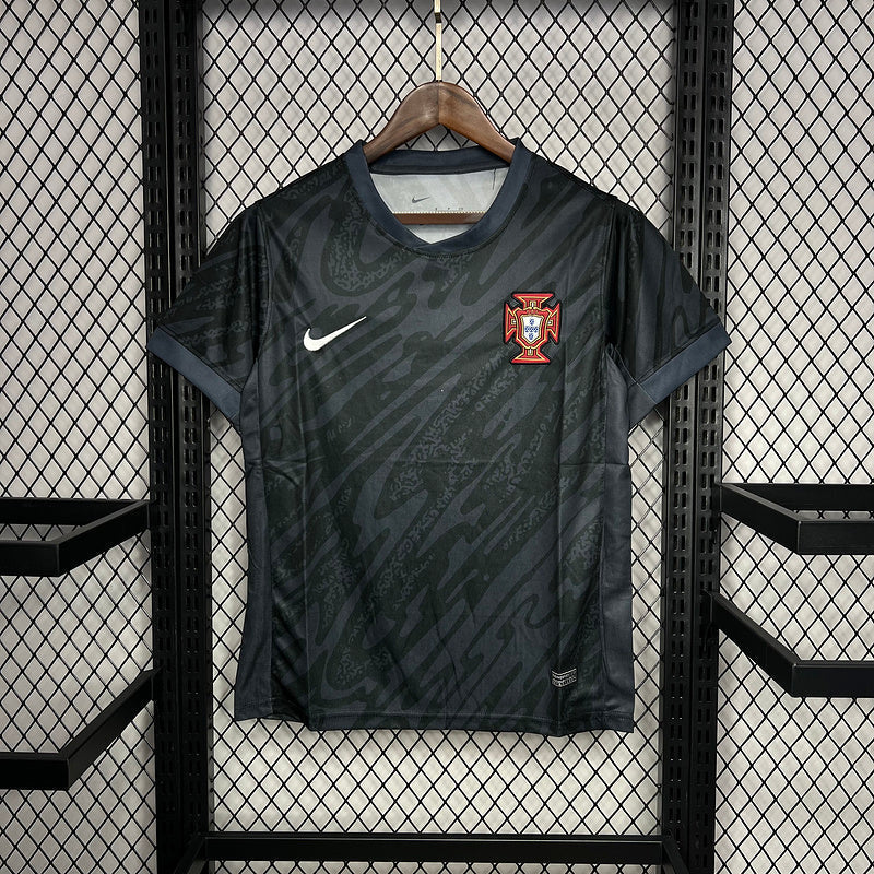 camisa-portugal-goleiro-24-25-preto-cinza-nike-versao-torcedor-bordado-drifit-cristiano-ronaldo