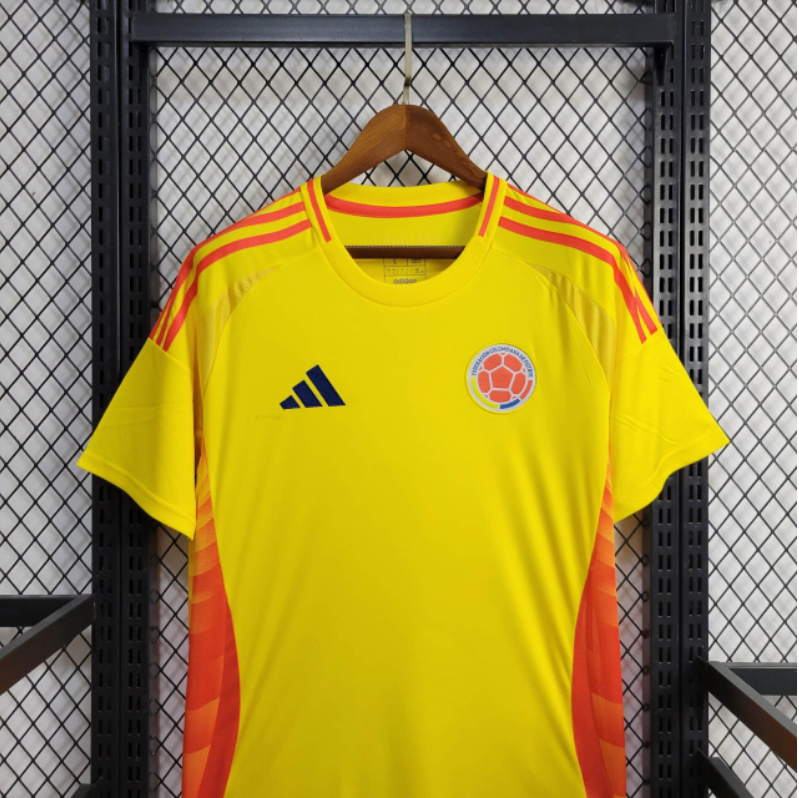 camisa-colombia-I-home-24-25-versão-torcedor-amarelo-laranja-adidas-drifit