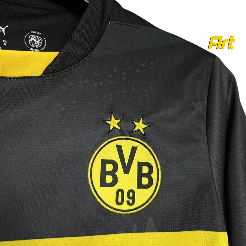 camisa-borussia-dortmund-away-II-24-25-versao-torcedor-bordado-puma-preto-amarelo