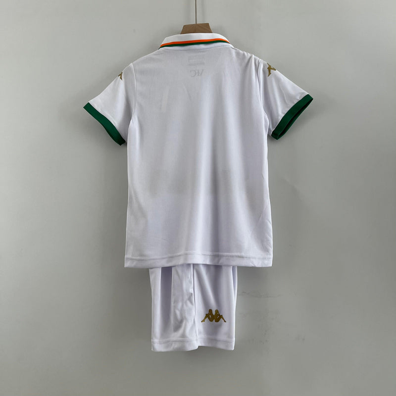 Conjunto Infantil Venezia Away Kappa Branco 23/24 - Futebol