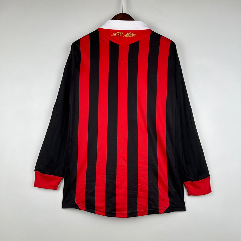 Camisa Retrô Milan Manga Longa Adidas Home 2009/10