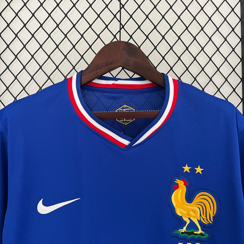 camisa-frança-I-home-24-25-versão-torcedor-bordado-nike-mbappe-dembele