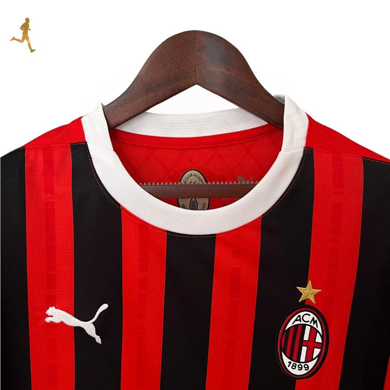 Camisa AC Milan I 2024/2025 Versão Torcedor Puma - Vermelho Preto