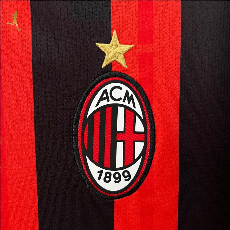 Camisa AC Milan I 2024/2025 Versão Torcedor Puma - Vermelho Preto