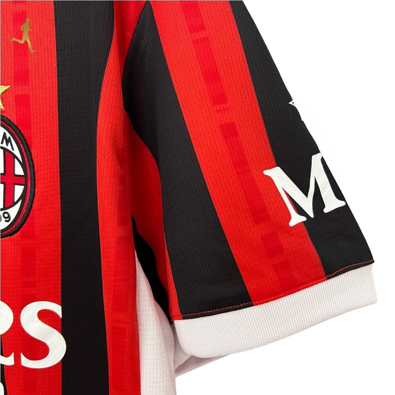 Camisa AC Milan I 2024/2025 Versão Torcedor Puma - Vermelho Preto