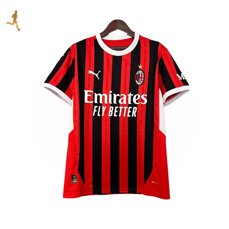 Camisa AC Milan I 2024/2025 Versão Torcedor Puma - Vermelho Preto