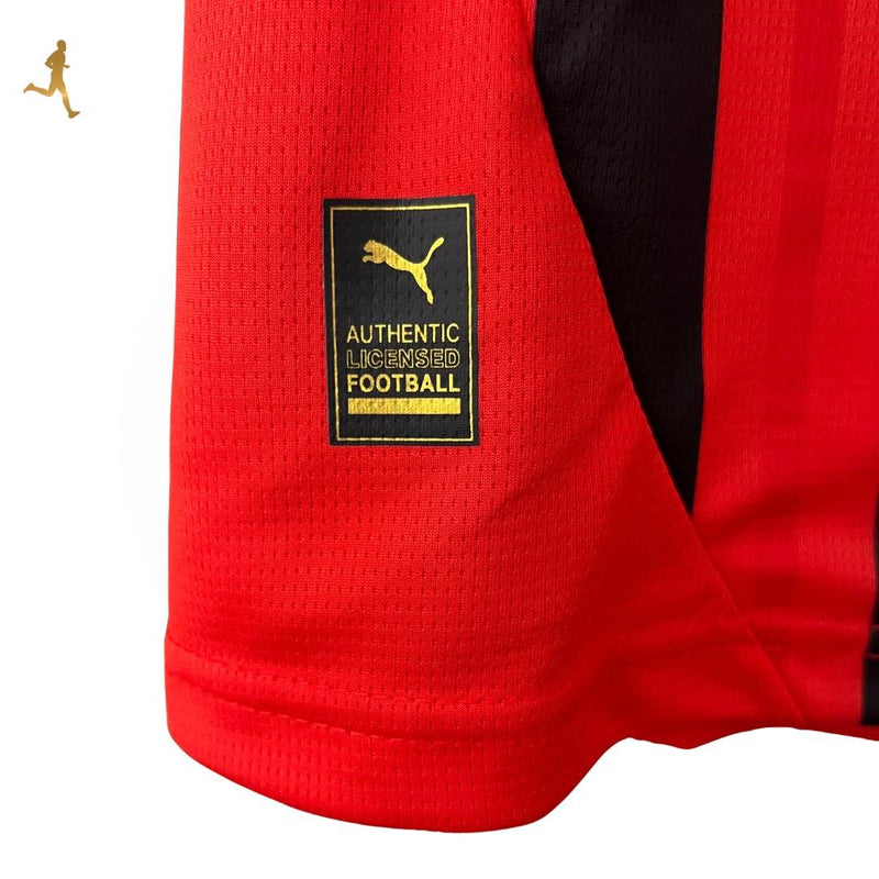 Camisa AC Milan I 2024/2025 Versão Torcedor Puma - Vermelho Preto