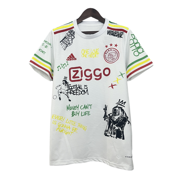 Camisa Ajax Edição Bob Marley Lançamento Adidas 2025/26 - Versão Torcedor Concept Branca