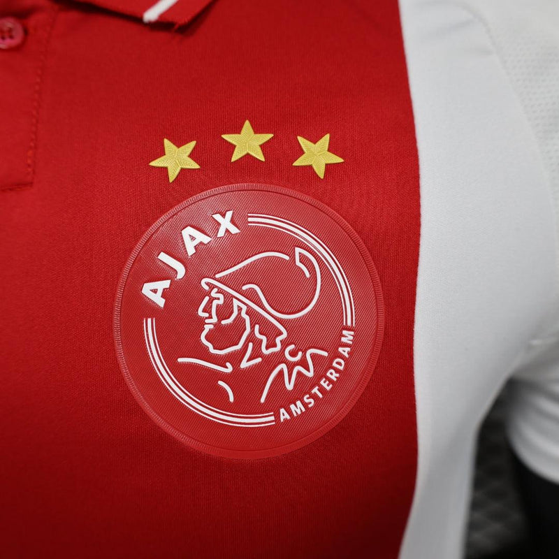 Camisa Titular Ajax Home Adidas 24/25 - Vermelho e Branco - Versão Jogador Uniforme 1 Ajax 2024/2025 Lançamento