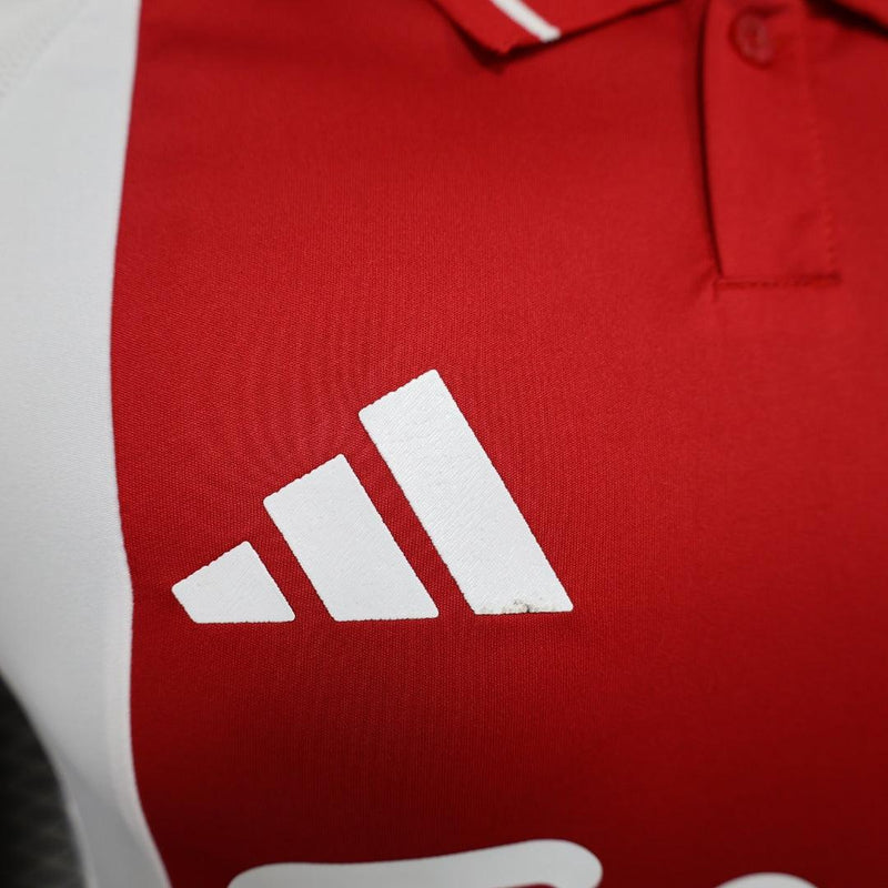 Camisa Titular Ajax Home Adidas 24/25 - Vermelho e Branco - Versão Jogador Uniforme 1 Ajax 2024/2025 Lançamento