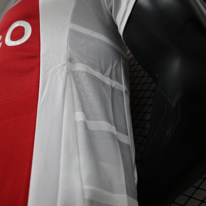 Camisa Titular Ajax Home Adidas 24/25 - Vermelho e Branco - Versão Jogador Uniforme 1 Ajax 2024/2025 Lançamento