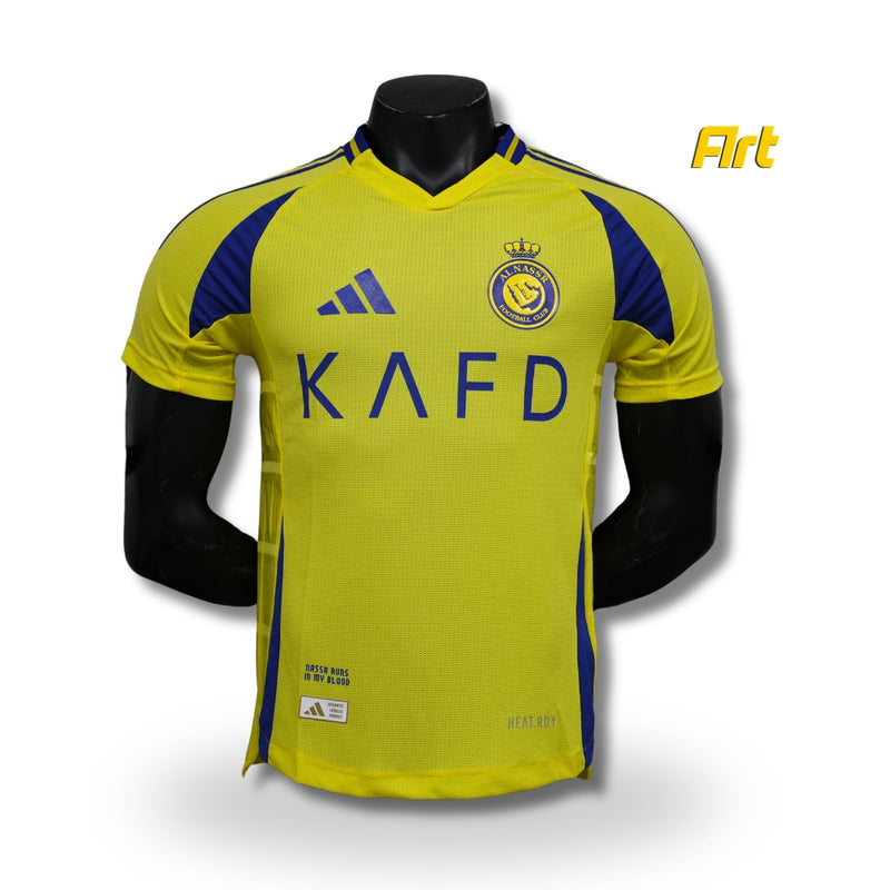 Camisa Al Nassr I Cristiano Ronaldo 24/25 Versão Jogador Amarelo Azul Adidas