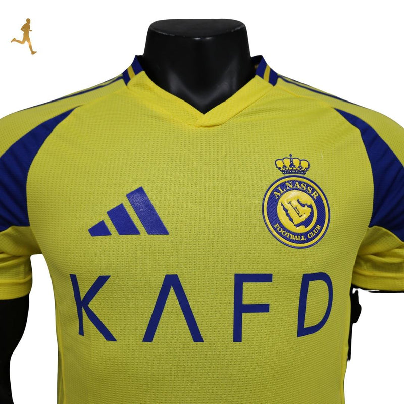 Camisa Al Nassr I Cristiano Ronaldo 24/25 Versão Jogador Amarelo Azul Adidas