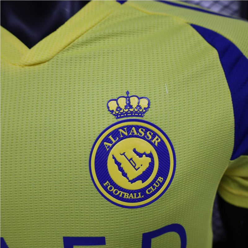 Camisa Al Nassr I Cristiano Ronaldo 24/25 Versão Jogador Amarelo Azul Adidas