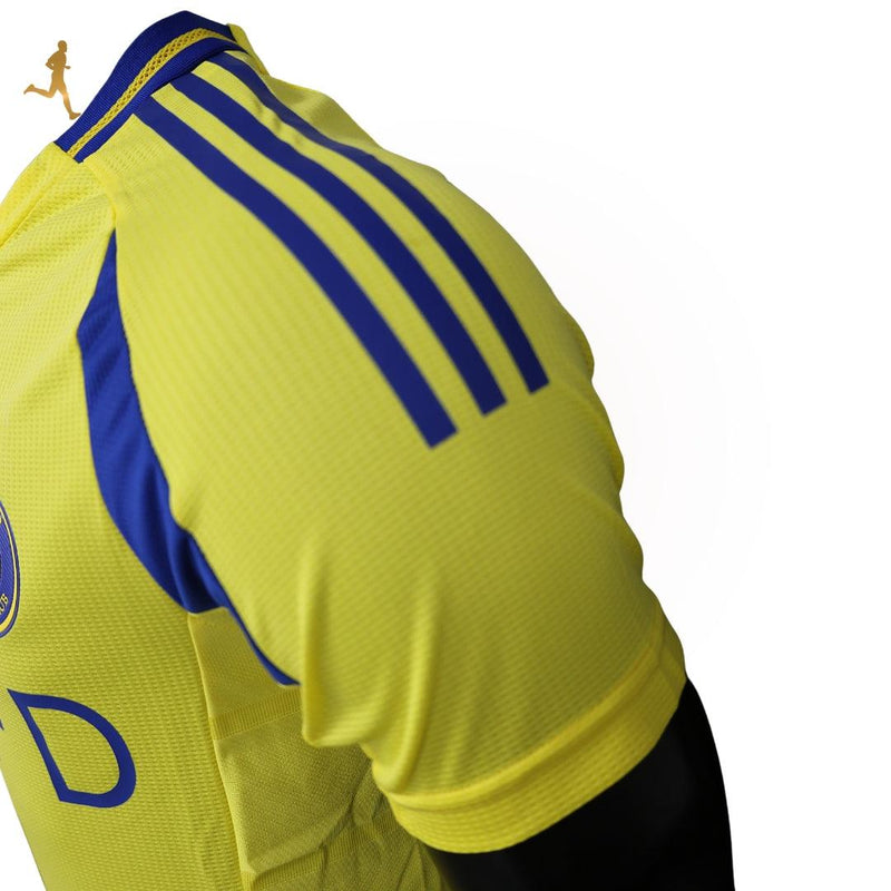 Camisa Al Nassr I Cristiano Ronaldo 24/25 Versão Jogador Amarelo Azul Adidas