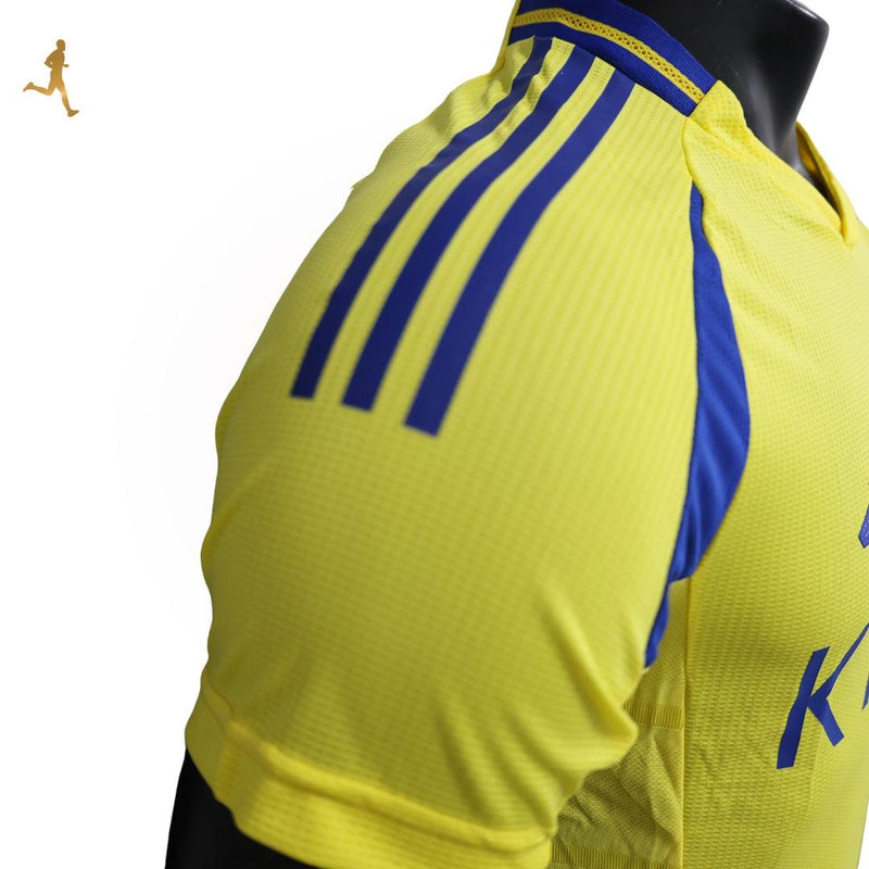 Camisa Al Nassr I Cristiano Ronaldo 24/25 Versão Jogador Amarelo Azul Adidas