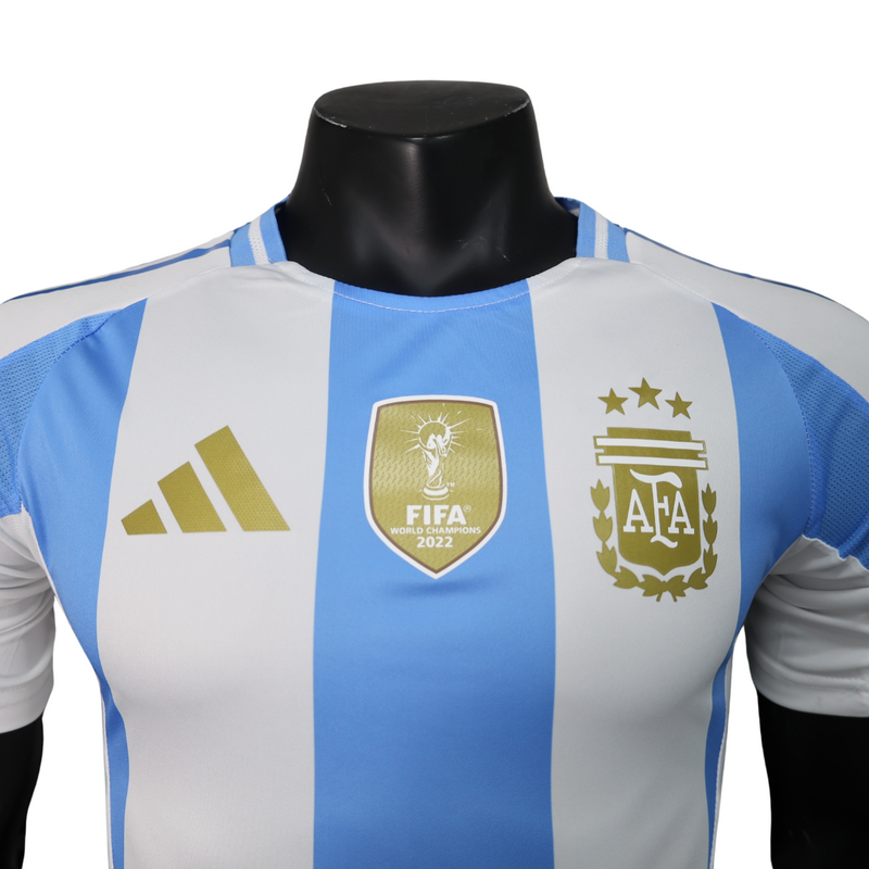 Camisa Argentina I Titular Adidas 24/25 Home - Versão Jogador Azul Branco - Seleção Argentina Messi