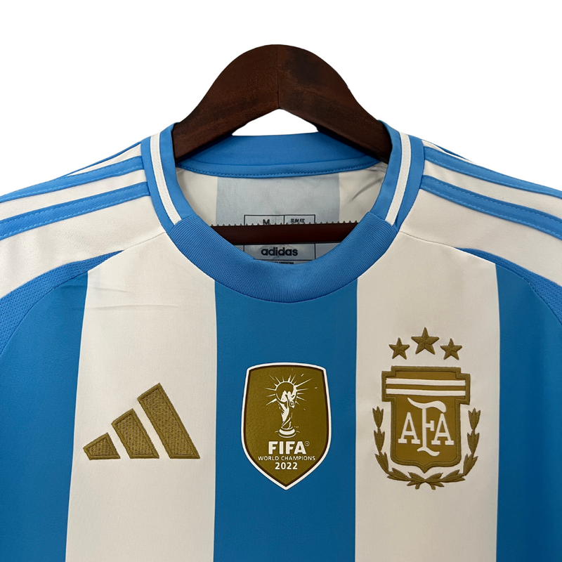 Camisa Argentina I Titular Adidas 24/25 Home - Versão Torcedor Azul Branco - Seleção Argentina Messi