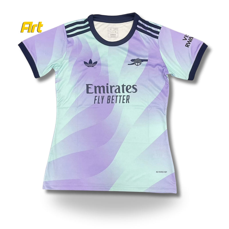 Camisa Arsenal III Feminina 2024/25 Adidas Azul e Lilás