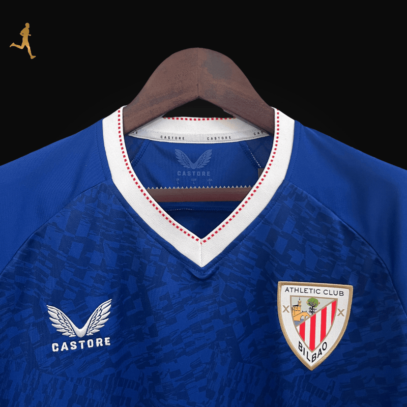 Camisa Atlético de Bilbao Away 2024/2025 - Versão Torcedor Azul, Branco, Vermelho