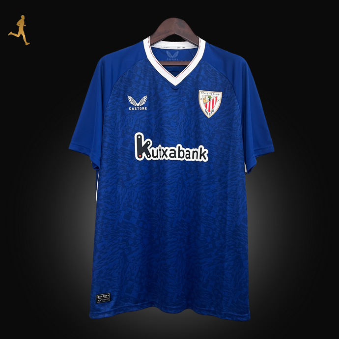 Camisa Atlético de Bilbao Away 2024/2025 - Versão Torcedor Azul, Branco, Vermelho