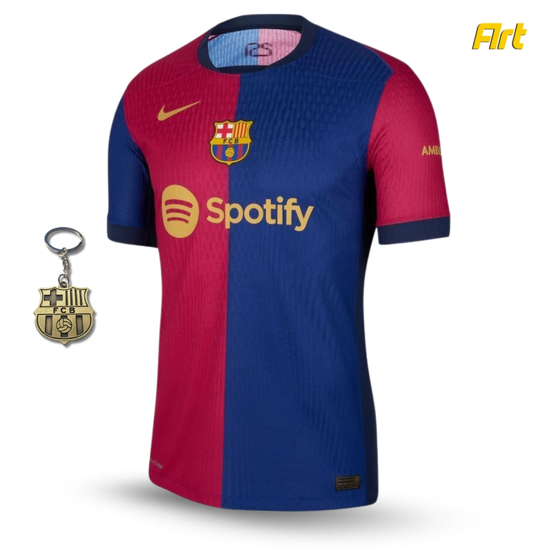 Camisa Barcelona I 24/25 Spotify + Brinde Chaveiro - Versão Torcedor Grená e Azul Nike