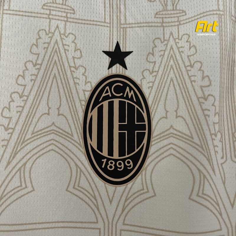 Camisa AC Milan Pleasures Puma Fourth 2023/24 - Versão Torcedor Bege