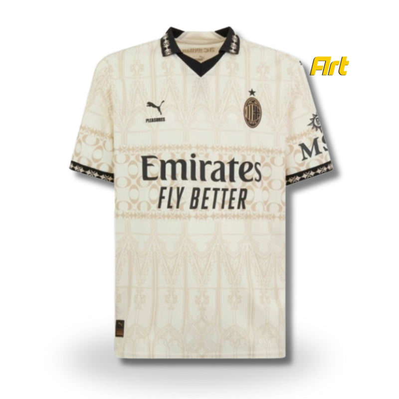 Camisa AC Milan Pleasures Puma Fourth 2023/24 - Versão Torcedor Bege