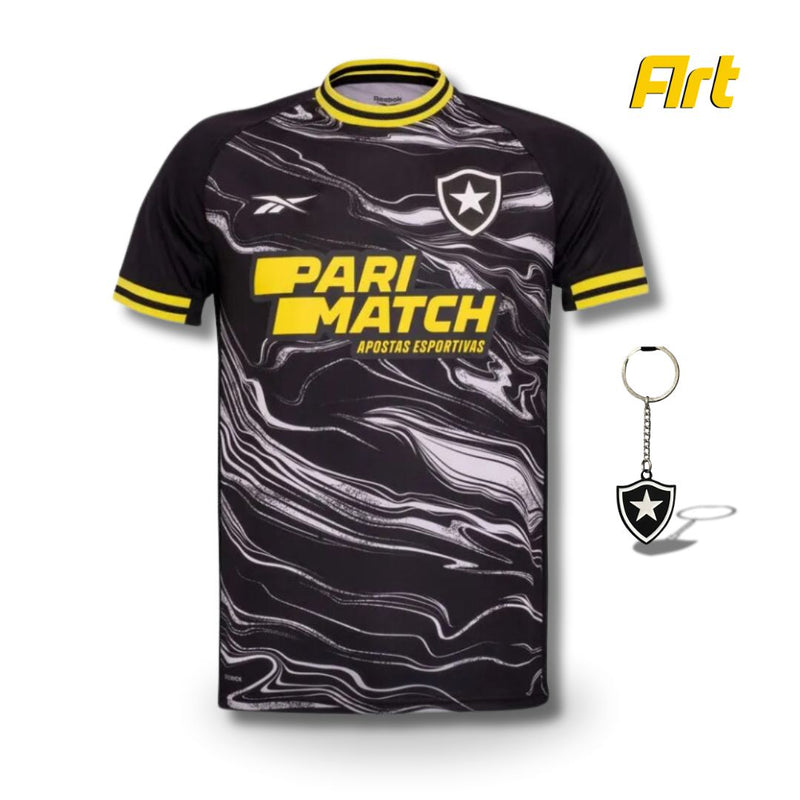 Camisa Botafogo IV Masculina 24/2025 + Brinde Chaveiro - Versão Torcedor Preto Amarelo