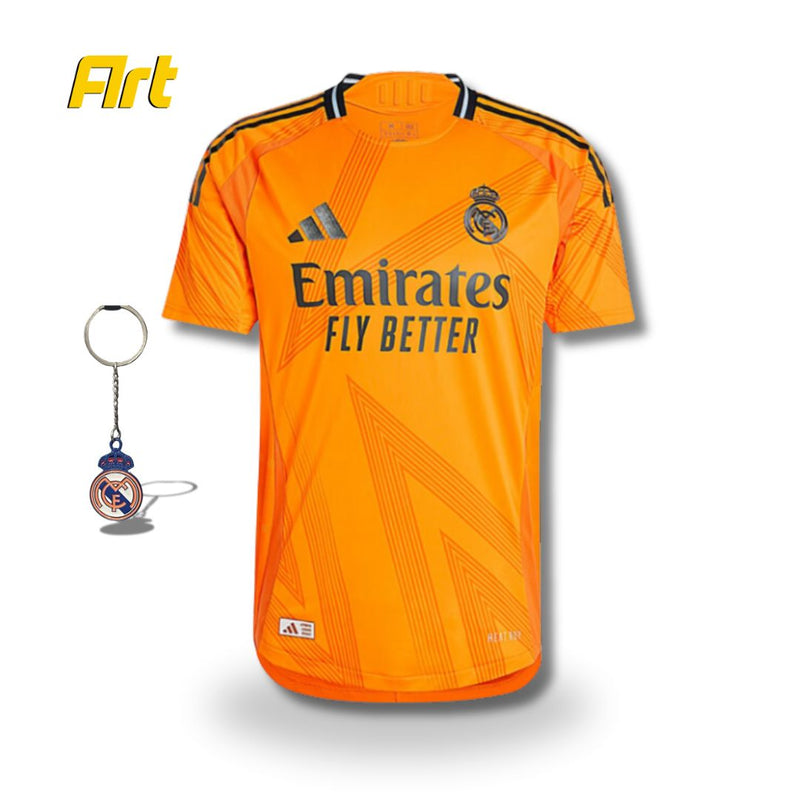 Camisa Real Madrid II  24/25 Adidas + Brinde Chaveiro - Versão Torcedor Laranja