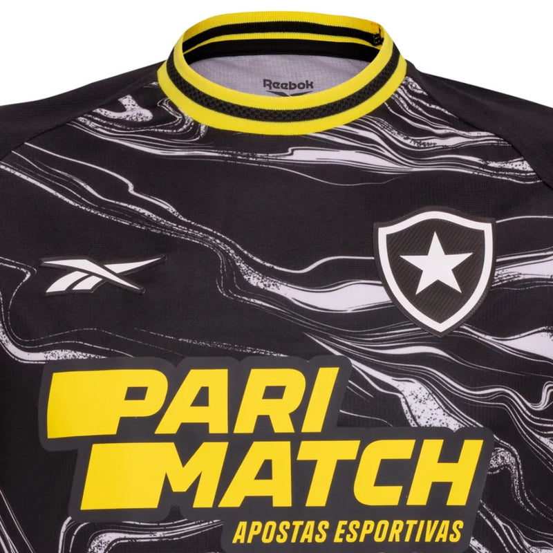 Camisa Botafogo IV Masculina 24/2025 + Brinde Chaveiro - Versão Torcedor Preto Amarelo