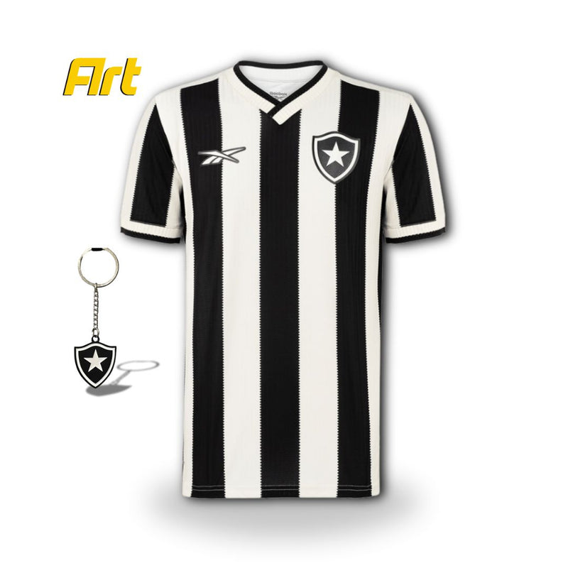 Camisa Botafogo I Masculina 24/2025 + Brinde Chaveiro - Versão Torcedor Preto Branco